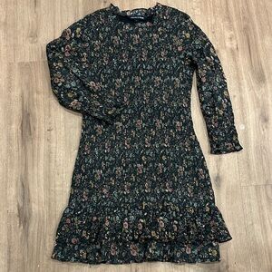 Veronica Beard Floral Mini Dress - Black and Pink